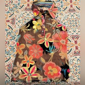 ANAC - Colorful Floral Halter, Buttondown